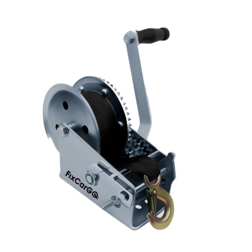 Лебёдка ручная барабанная, 0,55 т. с текстильной лентой 10 м.